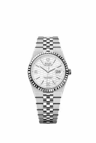 Rolex Land-Dweller 36 Oystersteel - White Gold / White / Flat Jubilee 127234-0001 — фото часов Rolex Land-Dweller 36 Oystersteel - White Gold / White / Flat Jubilee 127234-0001 — фото часов