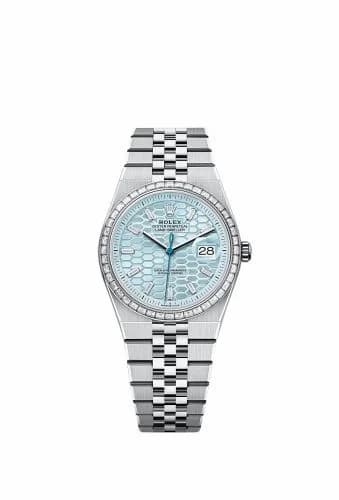 Rolex Land-Dweller 36 Platinum - Baguette / Ice Blue / Flat Jubilee 127286TBR-0001 — фото часов Rolex Land-Dweller 36 Platinum - Baguette / Ice Blue / Flat Jubilee 127286TBR-0001 — фото часов