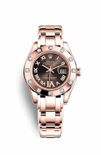 Rolex Datejust Pearlmaster 29 Everose Diamond / Chocolate Roman 80315-0013 — фото часов Rolex Datejust Pearlmaster 29 Everose Diamond / Chocolate Roman 80315-0013 — фото часов