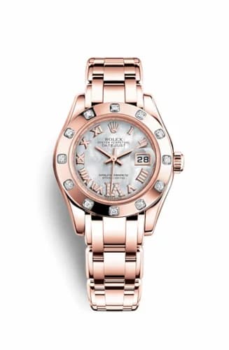 Rolex Datejust Pearlmaster 29 Everose 12 Diamond Mother of Pearl Roman 80315-0014 — фото часов Rolex Datejust Pearlmaster 29 Everose 12 Diamond Mother of Pearl Roman 80315-0014 — фото часов