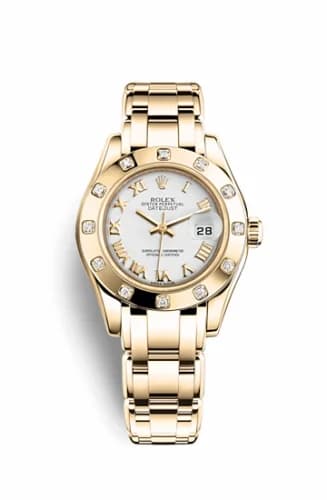 Rolex Datejust Pearlmaster 29 Yellow Gold Diamond / White Roman 80318-0054 — фото часов Rolex Datejust Pearlmaster 29 Yellow Gold Diamond / White Roman 80318-0054 — фото часов