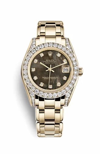 Rolex Datejust Pearlmaster 34 Yellow Gold Diamond Shoulders Black Mother of Pearl Diamonds 81158-0066 — фото часов Rolex Datejust Pearlmaster 34 Yellow Gold Diamond Shoulders Black Mother of Pearl Diamonds 81158-0066 — фото часов