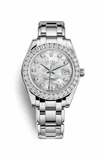 Rolex Datejust Pearlmaster 34 White Gold Diamond Mother of Pearl Diamonds 81299-0014