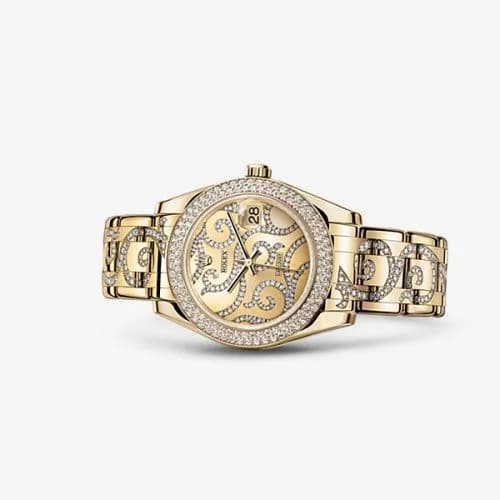 Rolex Datejust Pearlmaster 34 Yellow Gold Diamond Arabesque 81338-0092 — фото часов Rolex Datejust Pearlmaster 34 Yellow Gold Diamond Arabesque 81338-0092 — фото часов