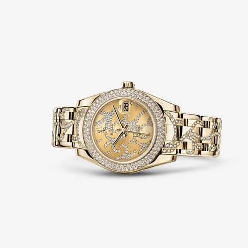 Rolex Datejust Pearlmaster 34 Yellow Gold Diamond Flammee 81338-0093 — фото часов Rolex Datejust Pearlmaster 34 Yellow Gold Diamond Flammee 81338-0093 — фото часов