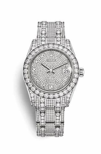Rolex Datejust Pearlmaster 34 White Gold Diamond / Paved Roman 81409rbr-0001 — фото часов Rolex Datejust Pearlmaster 34 White Gold Diamond / Paved Roman 81409rbr-0001 — фото часов