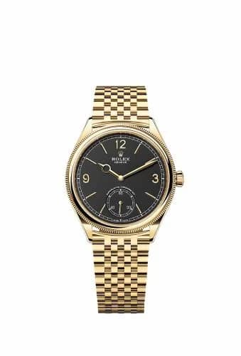 Rolex Perpetual 1908 39 Yellow Gold / Black / Bracelet 52508-0007