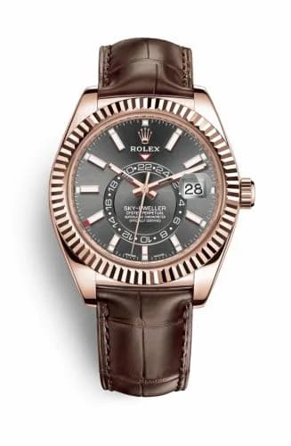 Rolex Sky-Dweller Everose / Dark Rhodium / Alligator 326135-0008 — фото часов Rolex Sky-Dweller Everose / Dark Rhodium / Alligator 326135-0008 — фото часов