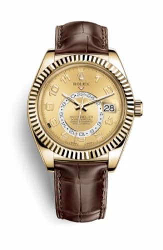Rolex Sky-Dweller Yellow Gold / Champagne Arabic / Alligator 326138-0004 — фото часов Rolex Sky-Dweller Yellow Gold / Champagne Arabic / Alligator 326138-0004 — фото часов