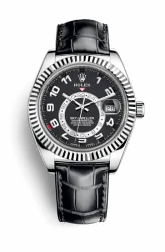 Rolex Sky-Dweller White Gold / Black / Alligator 326139-0003