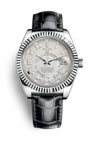 Rolex Sky-Dweller White Gold / Ivory / Alligator 326139-0004