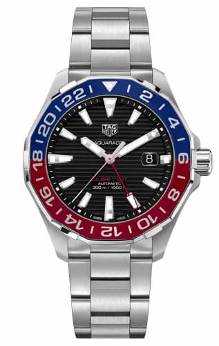 TAG Heuer Aquaracer 300M Calibre 7 GMT Stainless Steel / Black / Bracelet WAY201F.BA0927