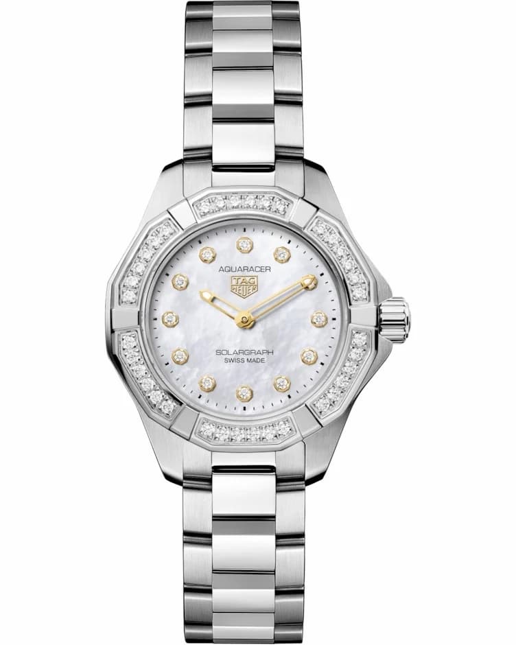 TAG Heuer Aquaracer Professional 100 Solargraph 28 Stainless Steel - Diamond / MOP WBP141J.BA0049