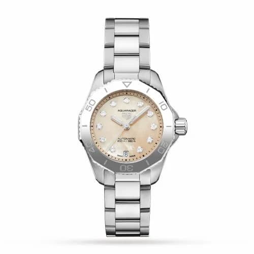 TAG Heuer Aquaracer Professional 200 Automatic 30 Stainless Steel / Beige MOP / Watches of Switzerland WBP2417.BA0622