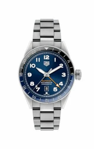 TAG Heuer Autavia Calibre 7 Twin Time Stainless Steel / Blue WBE511A.BA0650