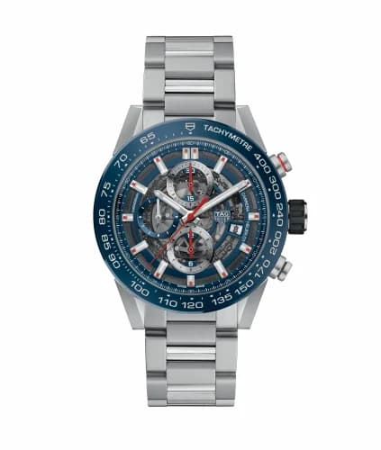 TAG Heuer Carrera Calibre Heuer 01 43 Stainless Steel / Blue Ceramic / Skeleton / Bracelet CAR201T.BA0766