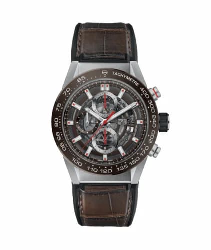 TAG Heuer Carrera Calibre Heuer 01 43 Stainless Steel / Brown Ceramic / Alligator CAR201U.FC6405