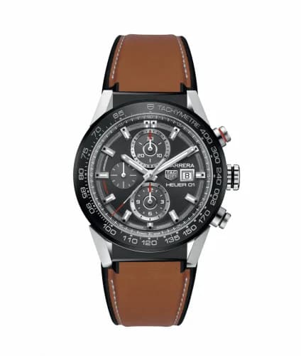 TAG Heuer Carrera Calibre Heuer 01 43 Stainless Steel / Grey / Calf CAR201W.FT6122