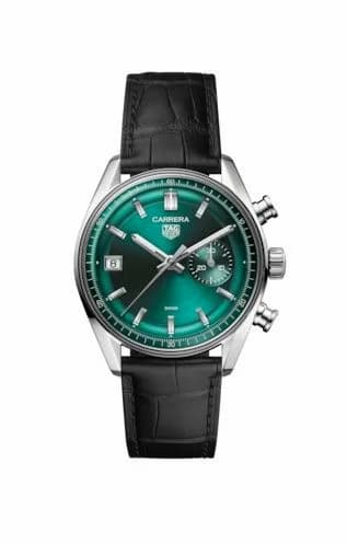 TAG Heuer Carrera Chronograph Dato Glass Box Stainless Steel / Green CBS2211.FC6534