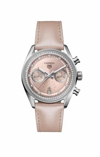 TAG Heuer Carrera Chronograph Glass Box Stainless Steel / Pink - Diamond CBS2215.FC6568