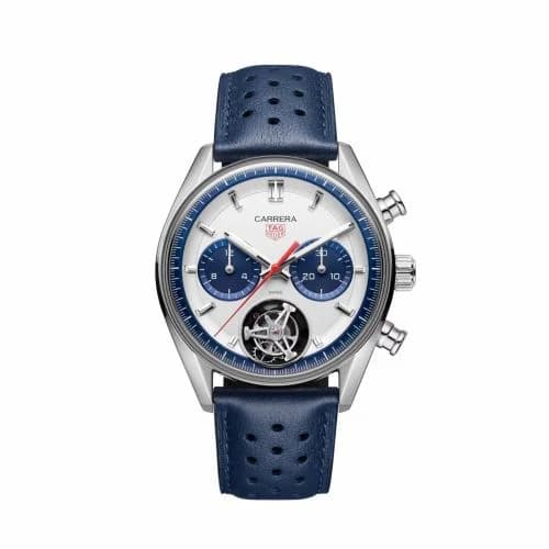 TAG Heuer Carrera Chronograph Tourbillon Glass Box Stainless Steel / White CBS5013.EB0375