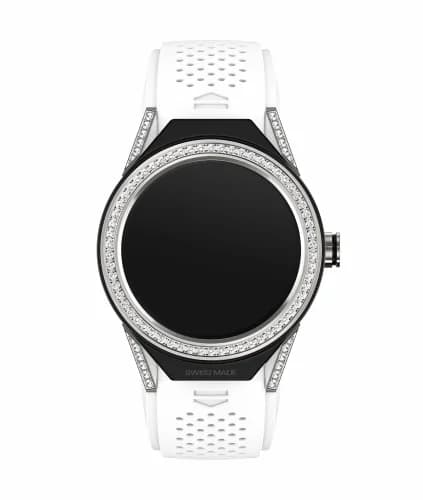 TAG Heuer Carrera Connected Modular 45 Titanium / Diamond Lugs / Diamond / White Rubber SBF8A8011.61FT6103 — фото часов TAG Heuer Carrera Connected Modular 45 Titanium / Diamond Lugs / Diamond / White Rubber SBF8A8011.61FT6103 — фото часов