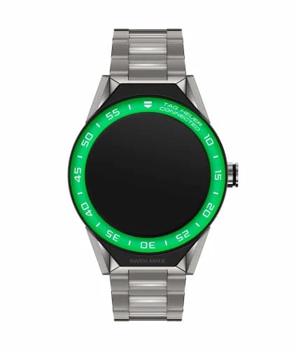 TAG Heuer Carrera Connected Modular 45 Titanium / Green Aluminum / Bracelet SBF8A8018.10BF0608 — фото часов TAG Heuer Carrera Connected Modular 45 Titanium / Green Aluminum / Bracelet SBF8A8018.10BF0608 — фото часов
