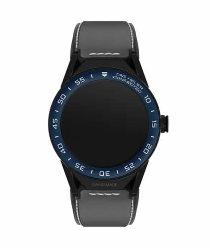 TAG Heuer Carrera Connected Modular 45 Black Titanium / Blue Ceramic / Grey Calfskin SBF8A8021.82FT6104 — фото часов TAG Heuer Carrera Connected Modular 45 Black Titanium / Blue Ceramic / Grey Calfskin SBF8A8021.82FT6104 — фото часов