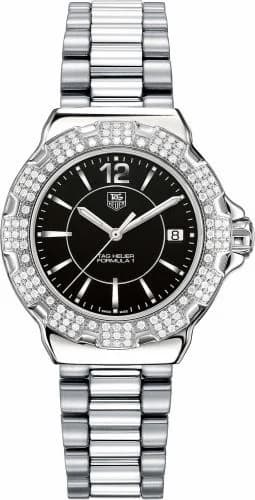 TAG Heuer Formula 1 Quartz 37 Stainless Steel / Diamond / Black / Bracelet WAH1217BA0852 — фото часов TAG Heuer Formula 1 Quartz 37 Stainless Steel / Diamond / Black / Bracelet WAH1217BA0852 — фото часов