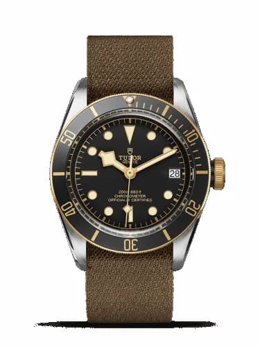 Tudor Heritage Black Bay Black S&G / Stainless Steel / Yellow Gold / Black / Fabric 79733N-0005