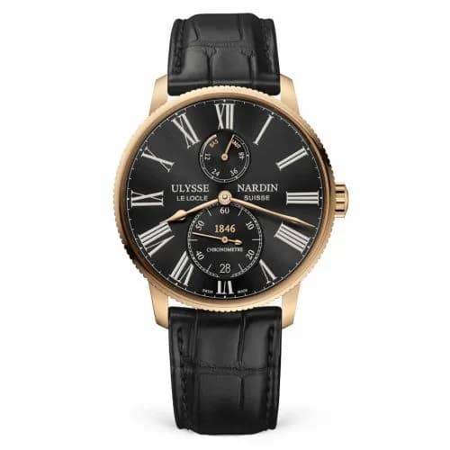 Ulysse Nardin Marine Torpilleur Rose Gold / Black / Alligator 1182-310/42