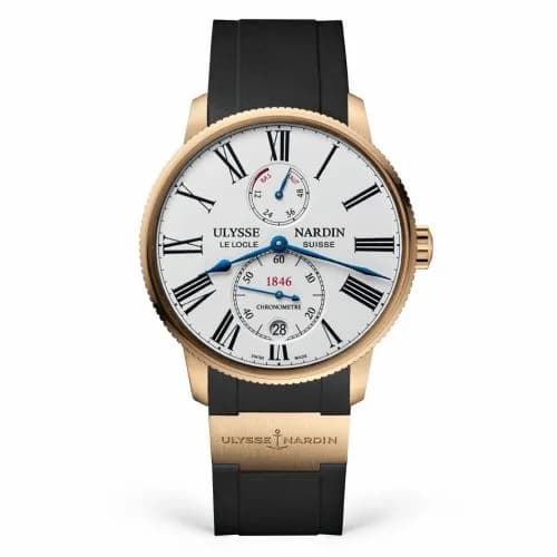 Ulysse Nardin Marine Torpilleur Rose Gold / White / Rubber 1182-310-3/40 — фото часов Ulysse Nardin Marine Torpilleur Rose Gold / White / Rubber 1182-310-3/40 — фото часов