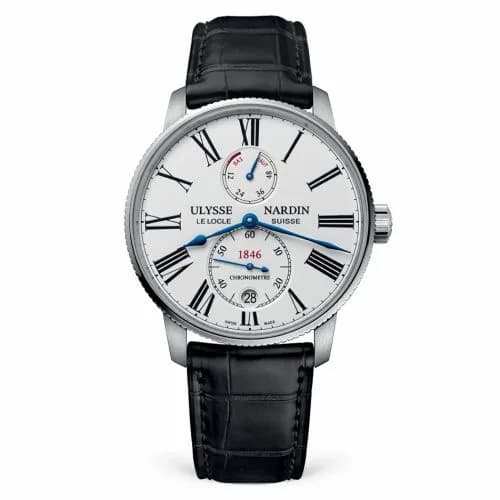 Ulysse Nardin Marine Torpilleur Stainless Steel / White / Alligator 1183-310/40