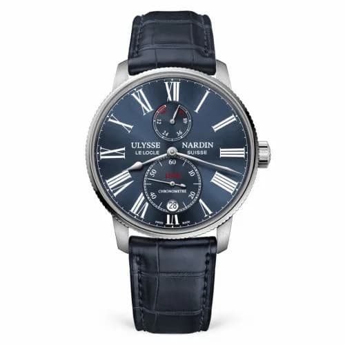Ulysse Nardin Marine Torpilleur Stainless Steel / Blue / Alligator 1183-310/43 — фото часов Ulysse Nardin Marine Torpilleur Stainless Steel / Blue / Alligator 1183-310/43 — фото часов