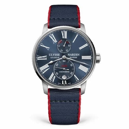 Ulysse Nardin Marine Torpilleur Stainless Steel / Blue / Fabric 1183-310-3A/0A — фото часов Ulysse Nardin Marine Torpilleur Stainless Steel / Blue / Fabric 1183-310-3A/0A — фото часов