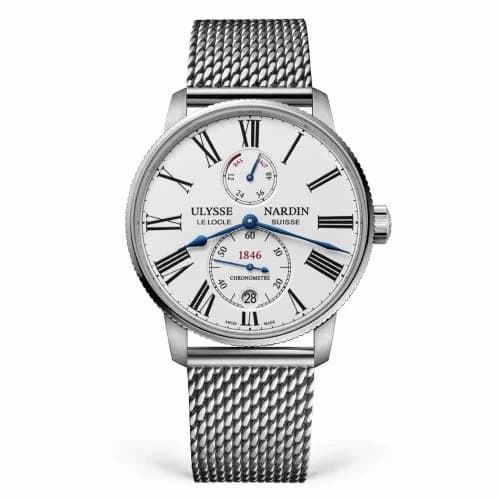 Ulysse Nardin Marine Torpilleur Stainless Steel / White / Mesh 1183-310-7MIL/40 — фото часов Ulysse Nardin Marine Torpilleur Stainless Steel / White / Mesh 1183-310-7MIL/40 — фото часов