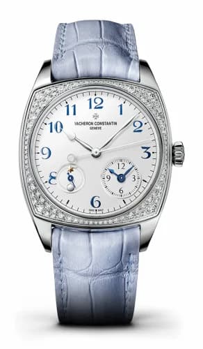 Vacheron Constantin Harmony Dual Time Small Model White Gold / Diamond / Blue Numerals 7805S/000G-B052
