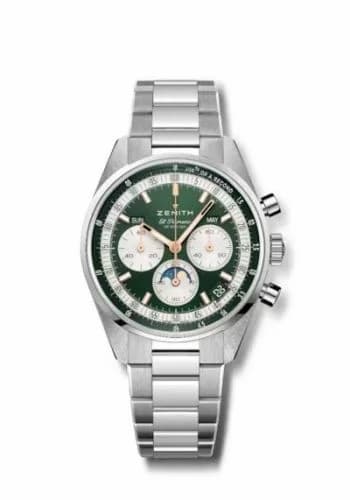 Zenith Chronomaster Original Triple Calendar Stainless Steel / Green / Bracelet / Boutique Edition 03.3400.3610/40.M3200