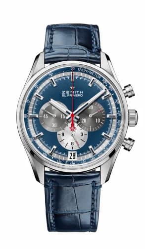 Zenith El Primero Chronomaster 42 Stainless Steel / Blue / Alligator 03.2040.400/53.C700