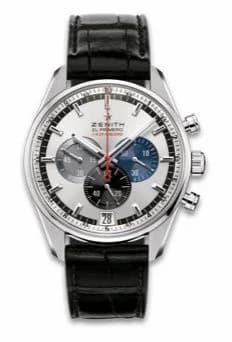 Zenith El Primero Striking 10th Stainless Steel / Silver / Alligator 03.2041.4052/69.C496
