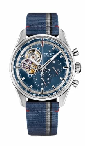 Zenith El Primero Chronomaster Open Stainless Steel / Blue / Fabric 03.20416.4061/51.C802