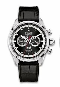 Zenith El Primero Rattrapante Stainless Steel / Black / Alligator 03.2050.4026/91.C630