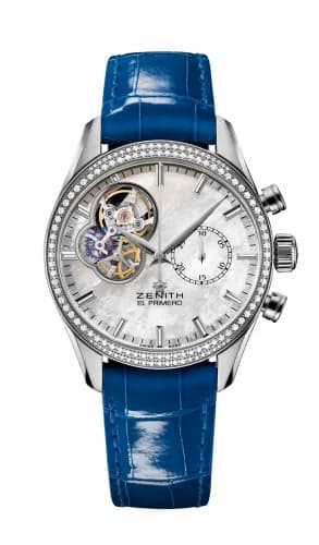 Zenith El Primero Chronomaster Lady 38 Stainless Steel / Diamond / Mother of Pearl / Alligator 16.2150.4062/81.C754
