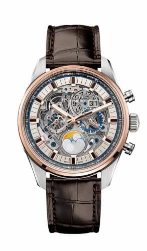 Zenith El Primero Chronomaster Grande Date Full Open Stainless Steel / Pink Gold / Alligator 51.2530.4047/78.C810