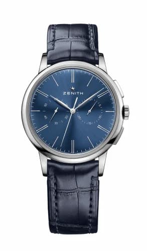 Zenith Elite Chronograph Classic Stainless Steel / Blue / Alligator 03.2272.4069/51.C700