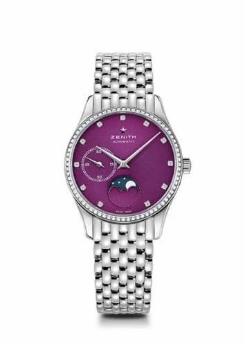 Zenith Elite Ultra Thin Lady Moonphase Purple / Diamond / Bracelet 16.2310.692/92.M2310