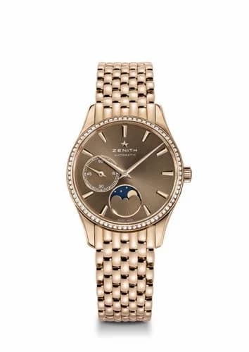 Zenith Elite Ultra Thin Lady Moonphase Rose Gold / Brown / Diamond / Bracelet 22.2310.692/75.M2310